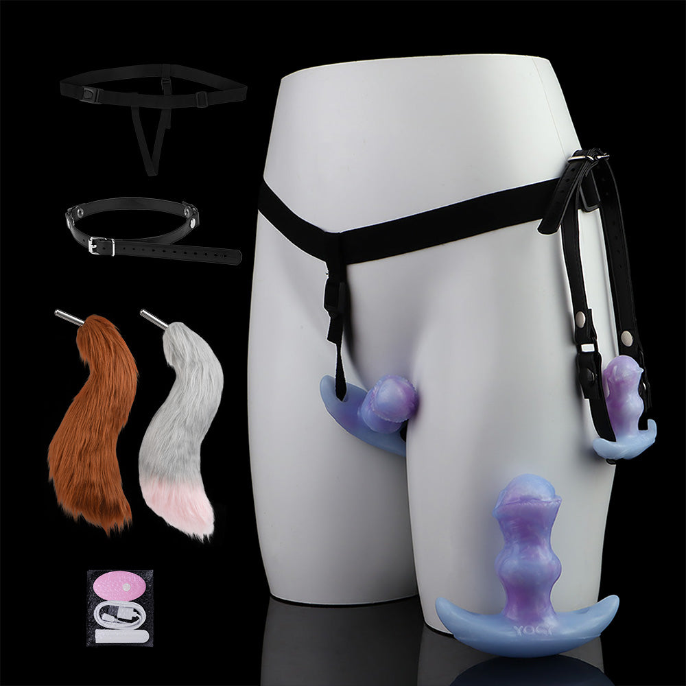 Fox Fantasy Vibrating Anal Dildo Butt Plug –Thrusting Silicone Female Masturbation Sex Toys