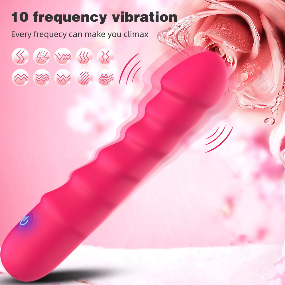 Thrusting Dildo Magic Wand –Magnetic Charging Vibrating Silicone Anal Sex Toys for Women