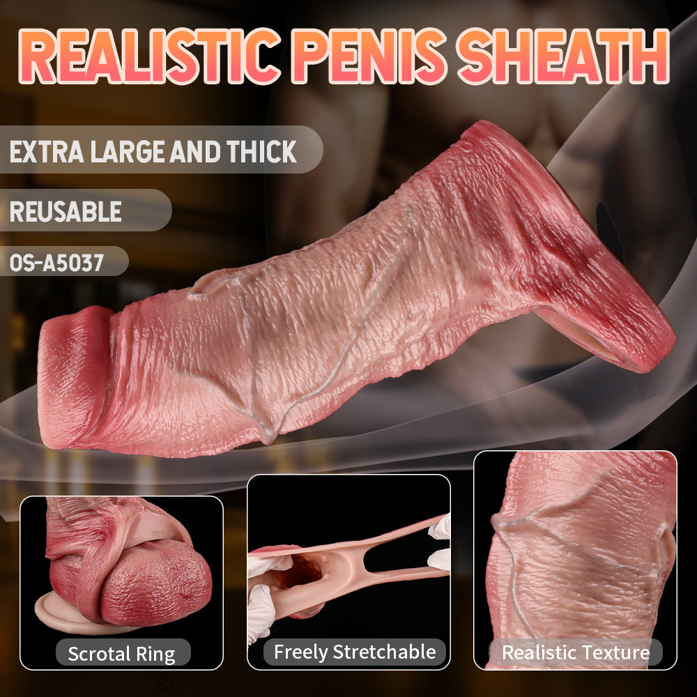 Extra-Thick Penis Sleeve Improved ED of Man– Long-Lasting Prolonged Cock Pleasure