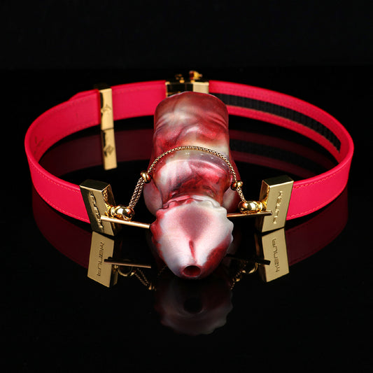 Mordazas de silicona con dildo y tapón oral - Juguetes sexuales para mujeres con kit de bondage