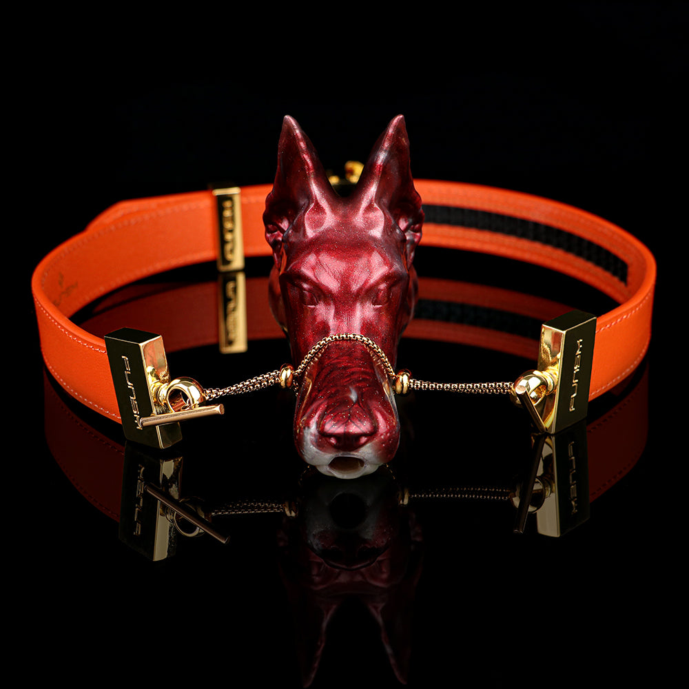 Mordaza de bola con forma de cabeza de lobo: juguetes sexuales BDSM de bondage vertical para mujeres