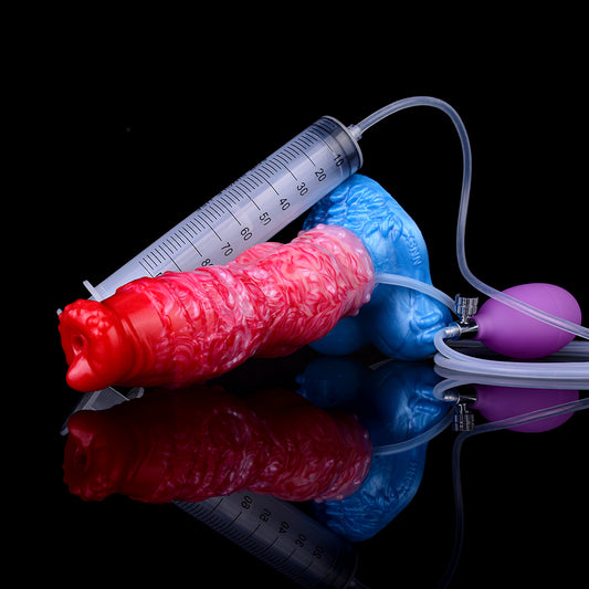 Consolador inflable con ventosa y estimulación del punto G para la masturbación femenina.