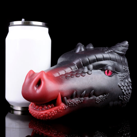 Flame Dragon Fantasy Pocket Pussy – Masturbador sensorial con silicona líquida roja oscura, juguetes sexuales masculinos