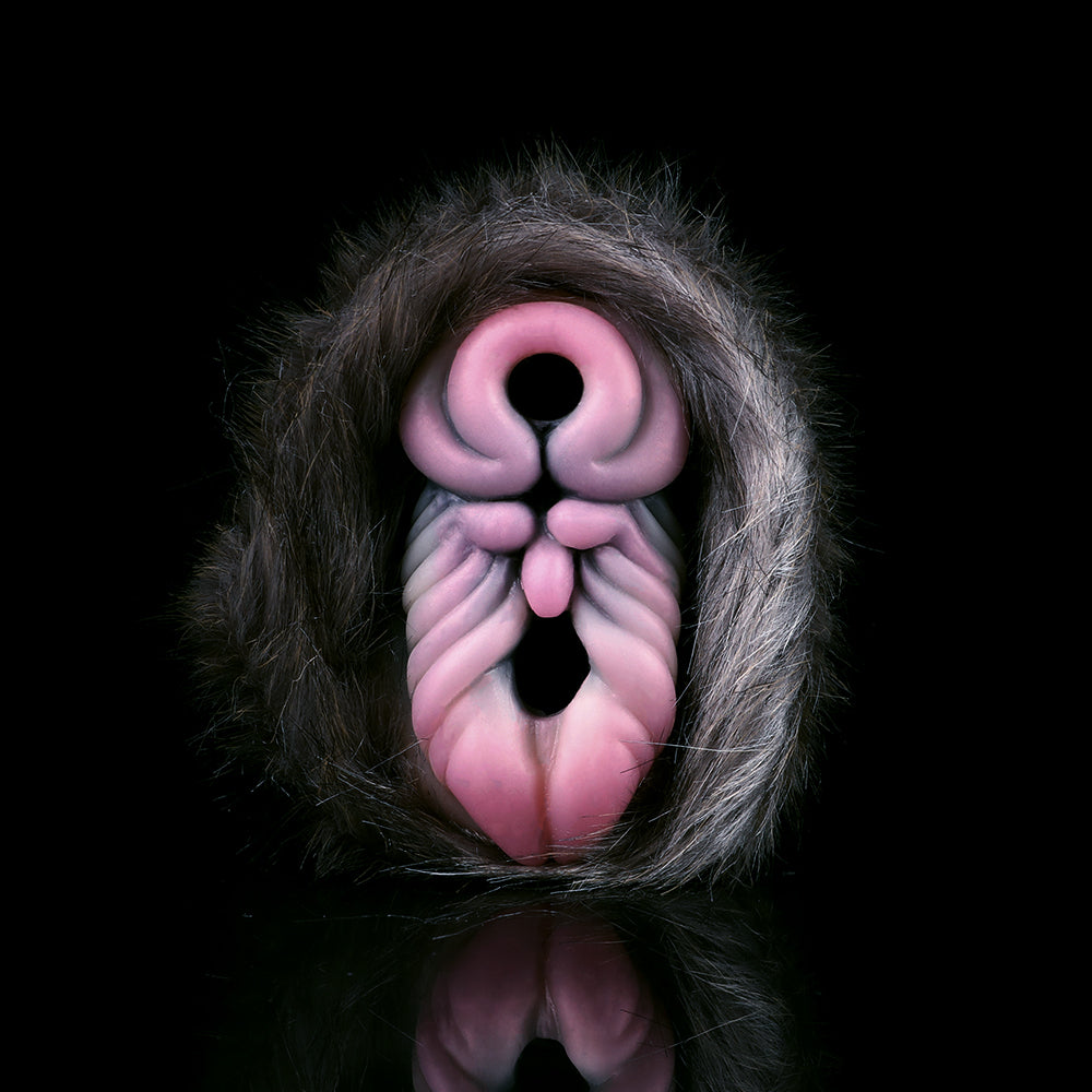 Rhino-Shaped Male Pocket Pussy – Silicone Plush Fur Penis Massager Blowjobs