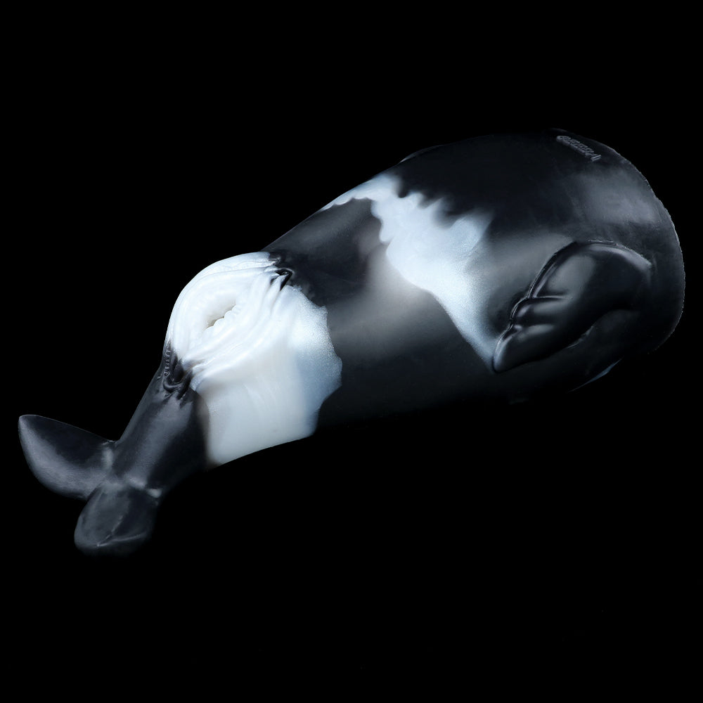 Whale-Shape Penis Massager Pocket Pussy – Liquid Silicone Male Masturbator Cup