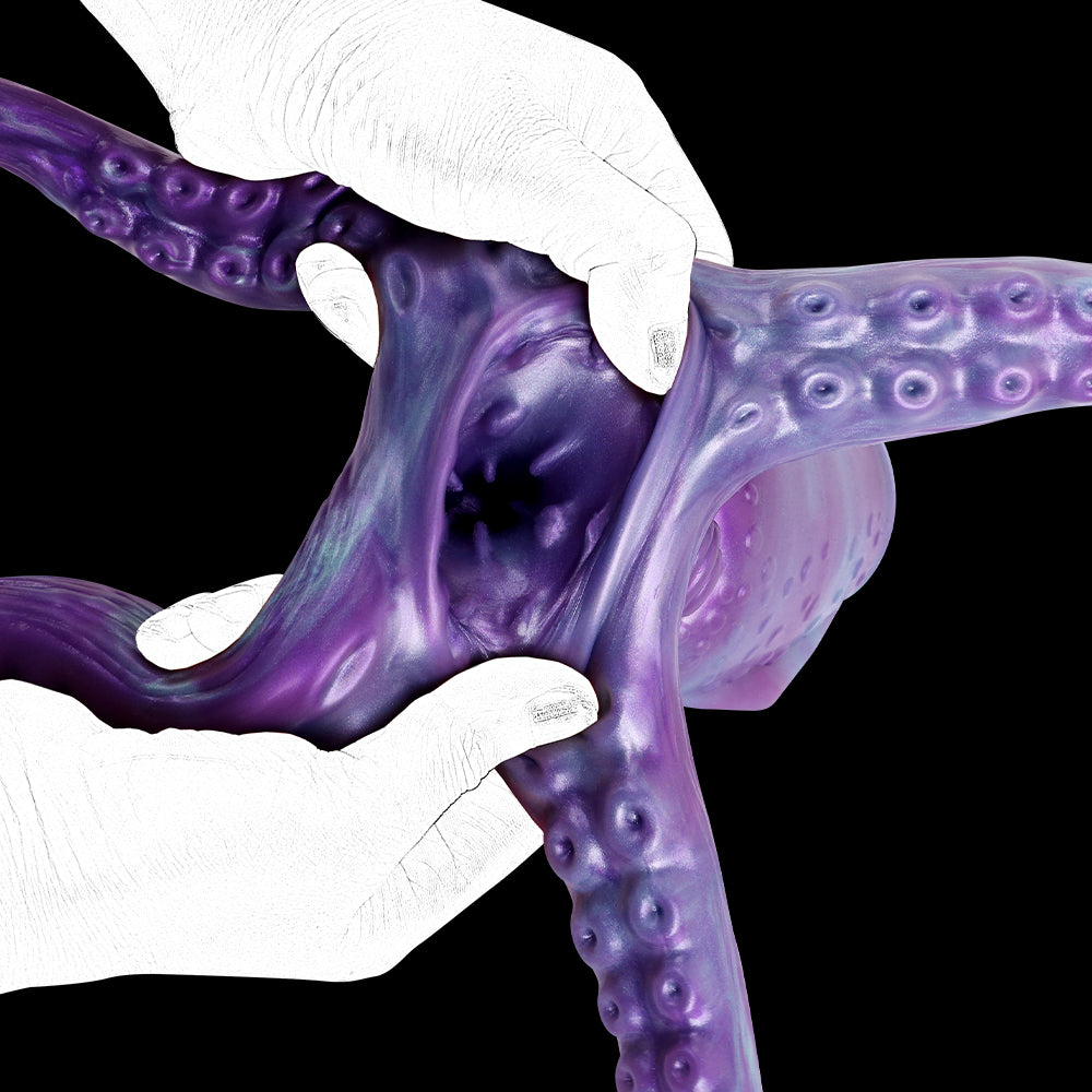 Consolador de bolsillo con tentáculos vaginales de doble acción: copa de masturbación suave con forma de pulpo realista para hombres y parejas homosexuales.