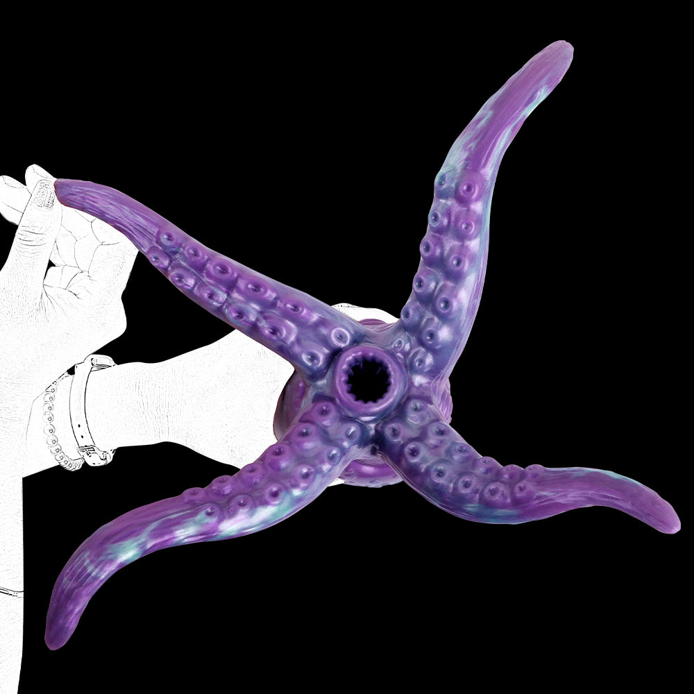 Consolador de bolsillo con tentáculos vaginales de doble acción: copa de masturbación suave con forma de pulpo realista para hombres y parejas homosexuales.