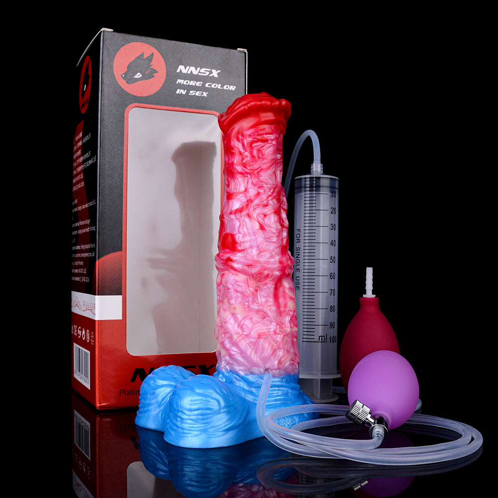 Silicone Fantasy Inflatable Squirting Dildo - Insertable Vaginal Expansion Women Masturbation Sex Toys