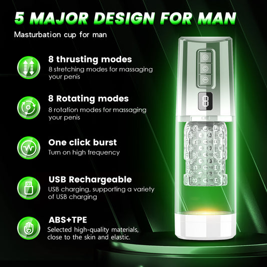 Intelligent Thrusting & Rotating Blowjobs – Multi-Mode Adjustable Sex Toys for Men