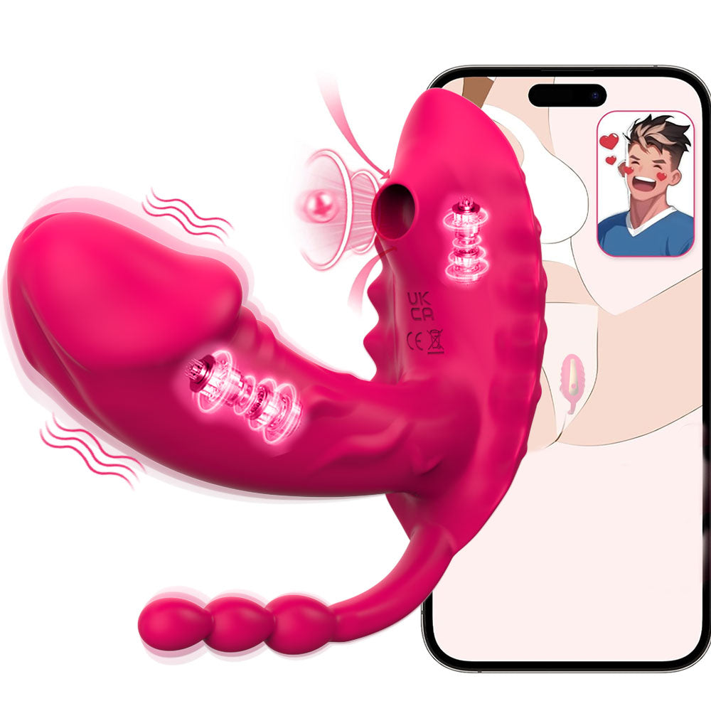 Insertable Vibrating Dildo with Anal Beads — Anchor-Style Sex Toys for Dual Stimulation