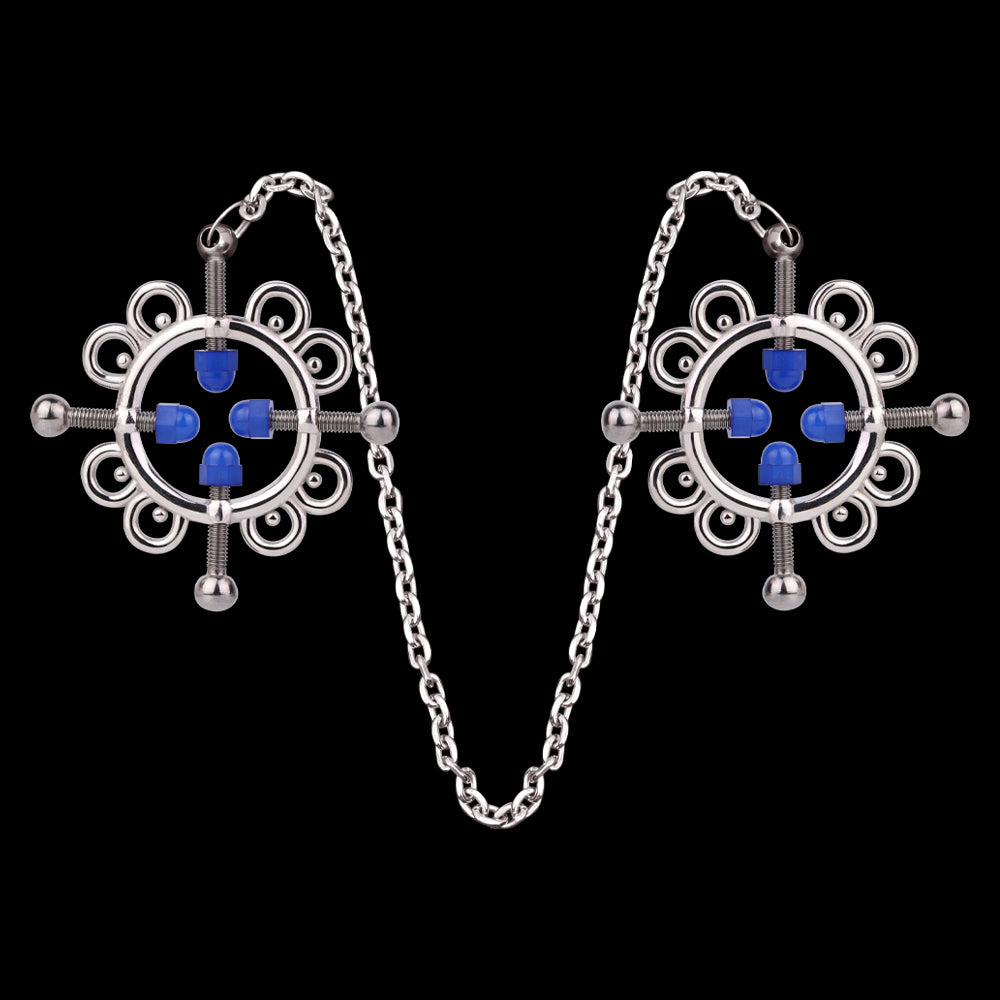 Snowflake Nipple Clamps Bondage Kit – Metal Extreme Restraints Female Sex Toys for BDSM