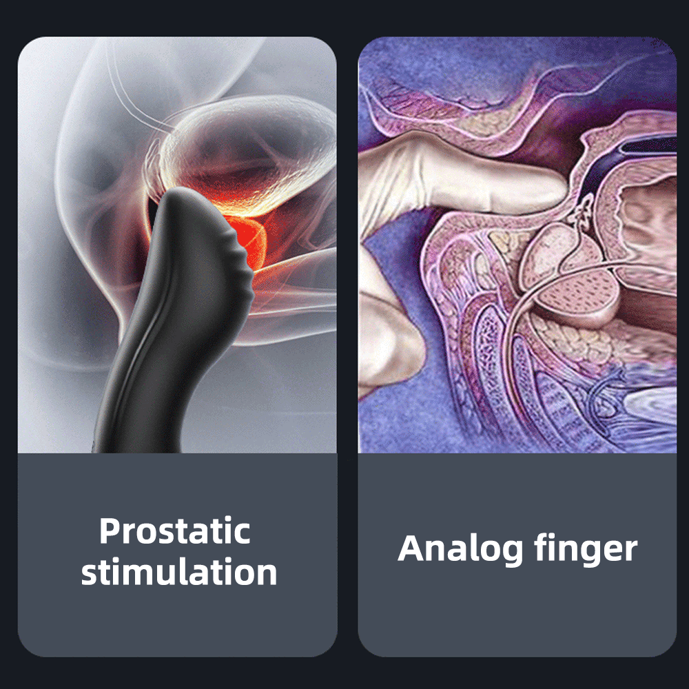 Cock Ring & Anal Butt Plug Vibrators Prostate Massager – Black Silicone Sex Toys for Man