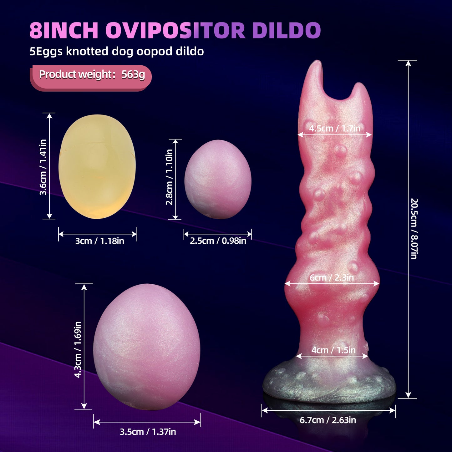 Consolador ovipositor de fantasía para perros, tapón anal en espiral, masturbación femenina con juguete sexual