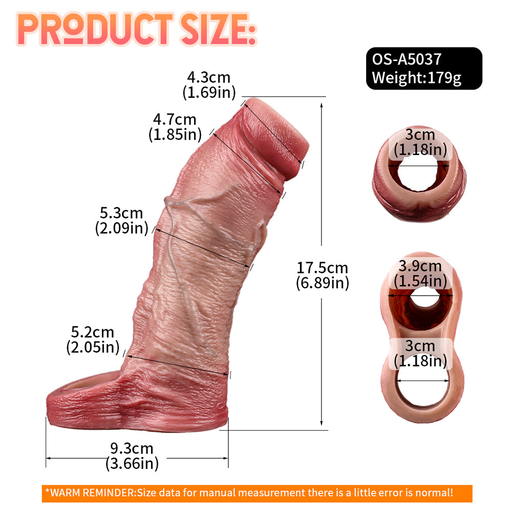 Extra-Thick Penis Sleeve Improved ED of Man– Long-Lasting Prolonged Cock Pleasure