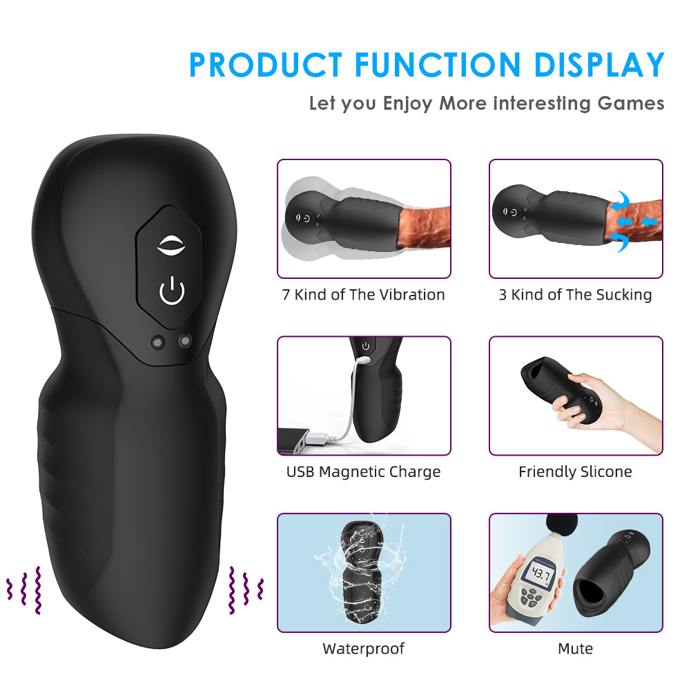 Glans Suction & Vibration Penis Massager Stroker – Dual-Engine Stimulation Male Masturbation Cup