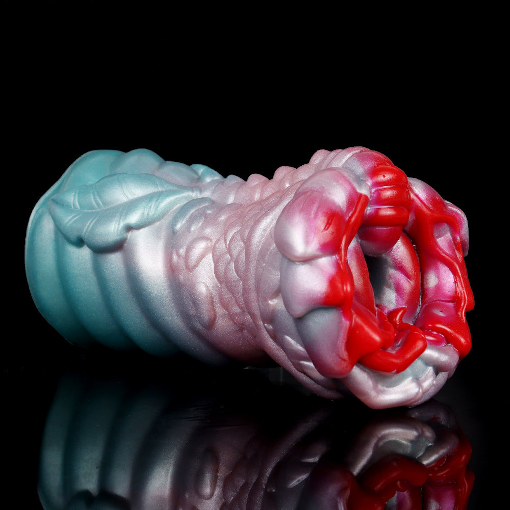 Dark Bamboo Silicone Fantasy Pocket Pussy Blowjob Cup – Male Penis Insertion Massage Toys
