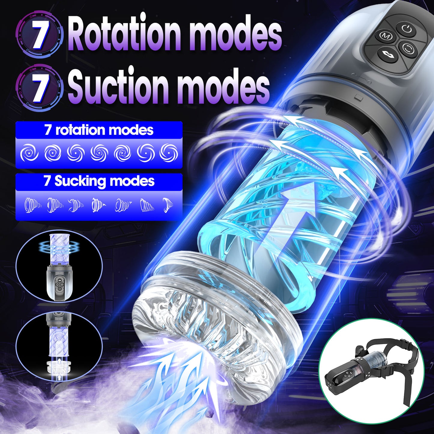 Cup-Shaped Male Masturbator – Multi-Function Adjustable Male Sex Toys