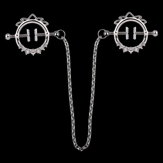 Pinzas para pezones de fantasía de acero inoxidable: collar de metal de sujeción extrema, juguetes sexuales para BDSM