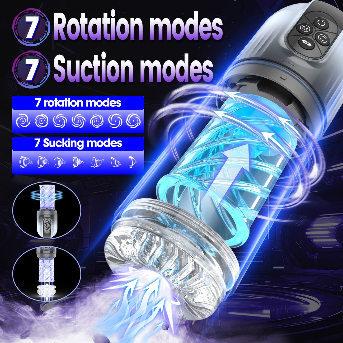 Cup-Shaped Male Masturbator – Multi-Function Adjustable Male Sex Toys