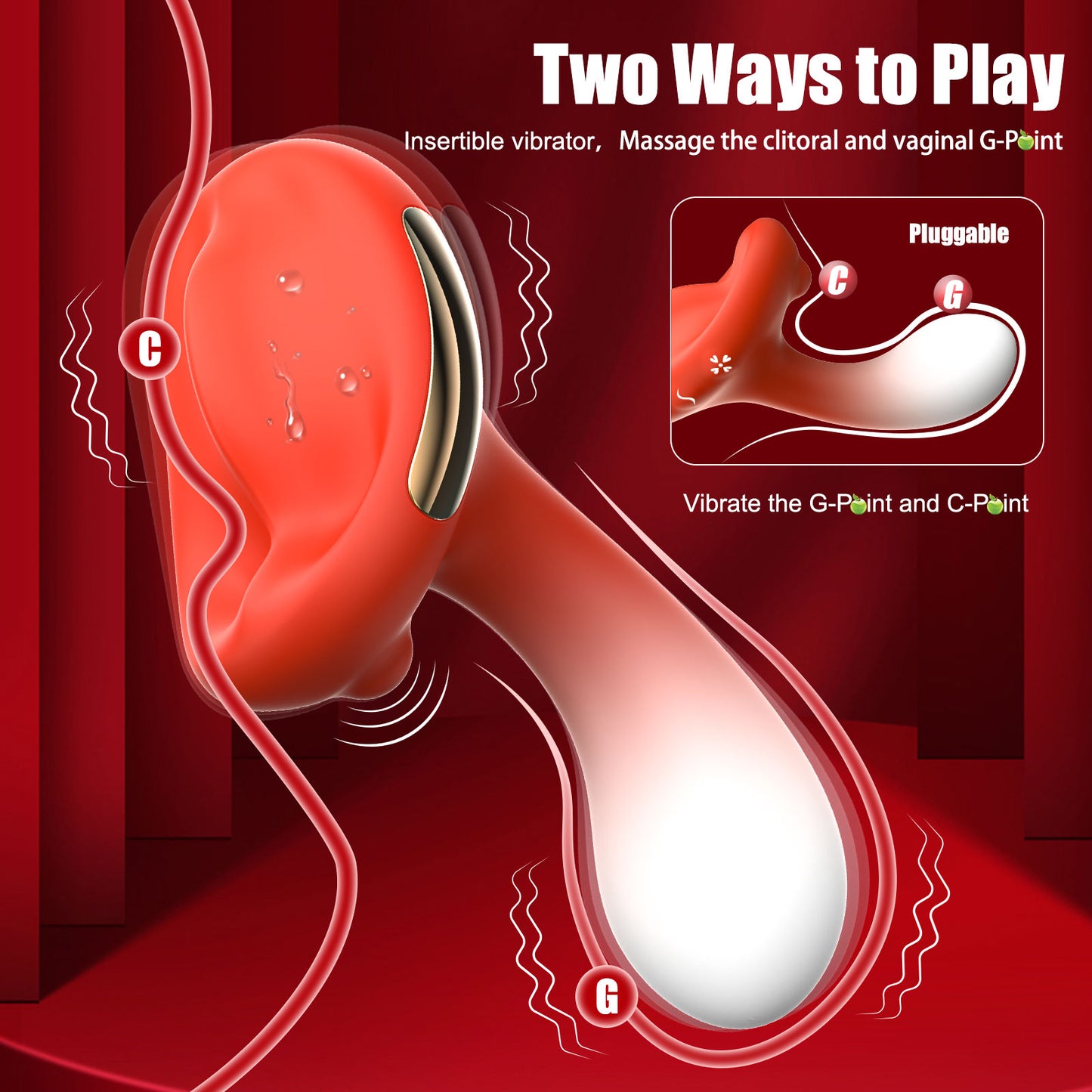 Mushroom Magic Wand Butt Plug-Double Vibrator Massager Masturbation Women Sex Toys