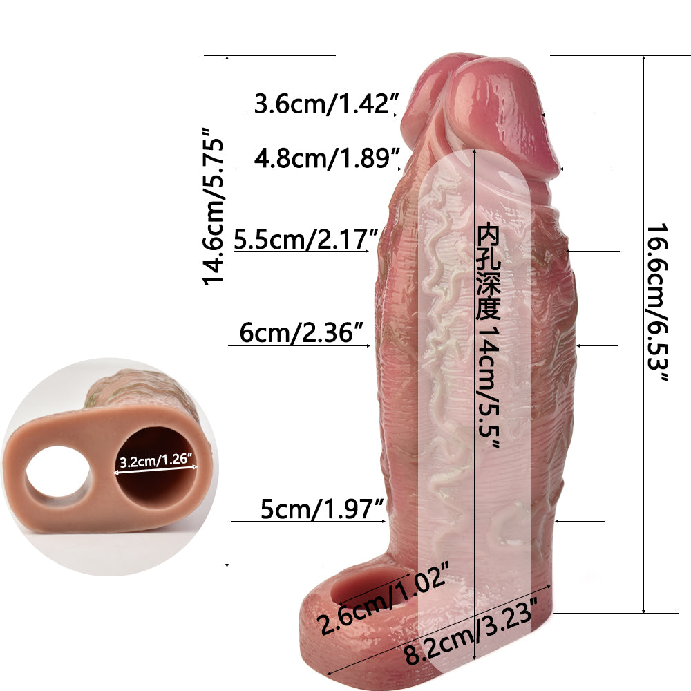 Realistic 6.5 inch Penis Sleeve Sheath – Natural Fit,Mens Sex Toys Smooth Experience
