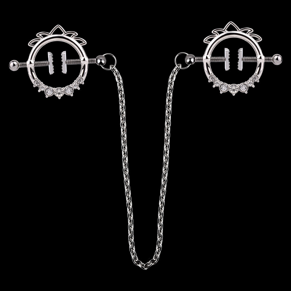 Stainless Fantasy Nipple Clamps – Extreme Restraints Metal Necklace Sex Toys for BDSM