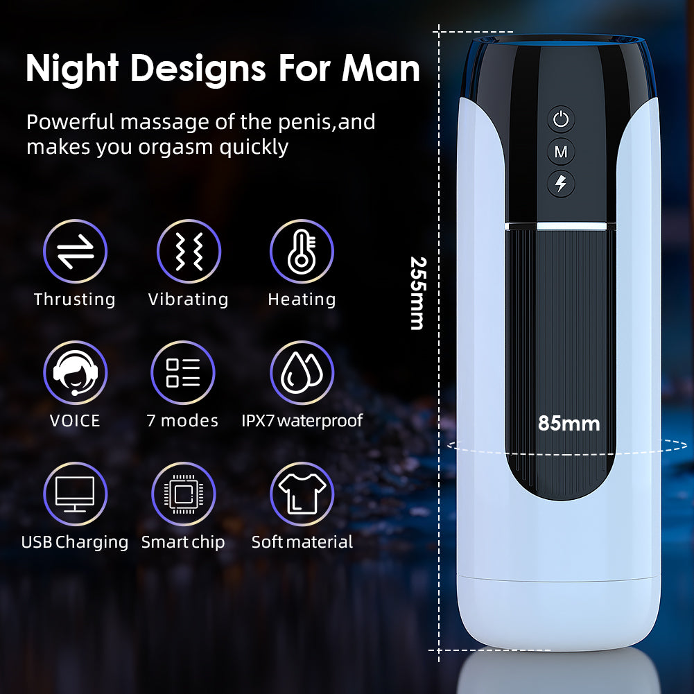 Smart Voice-Interactive Male Masturbator – Vibration and Stretching Sucking Dick Function