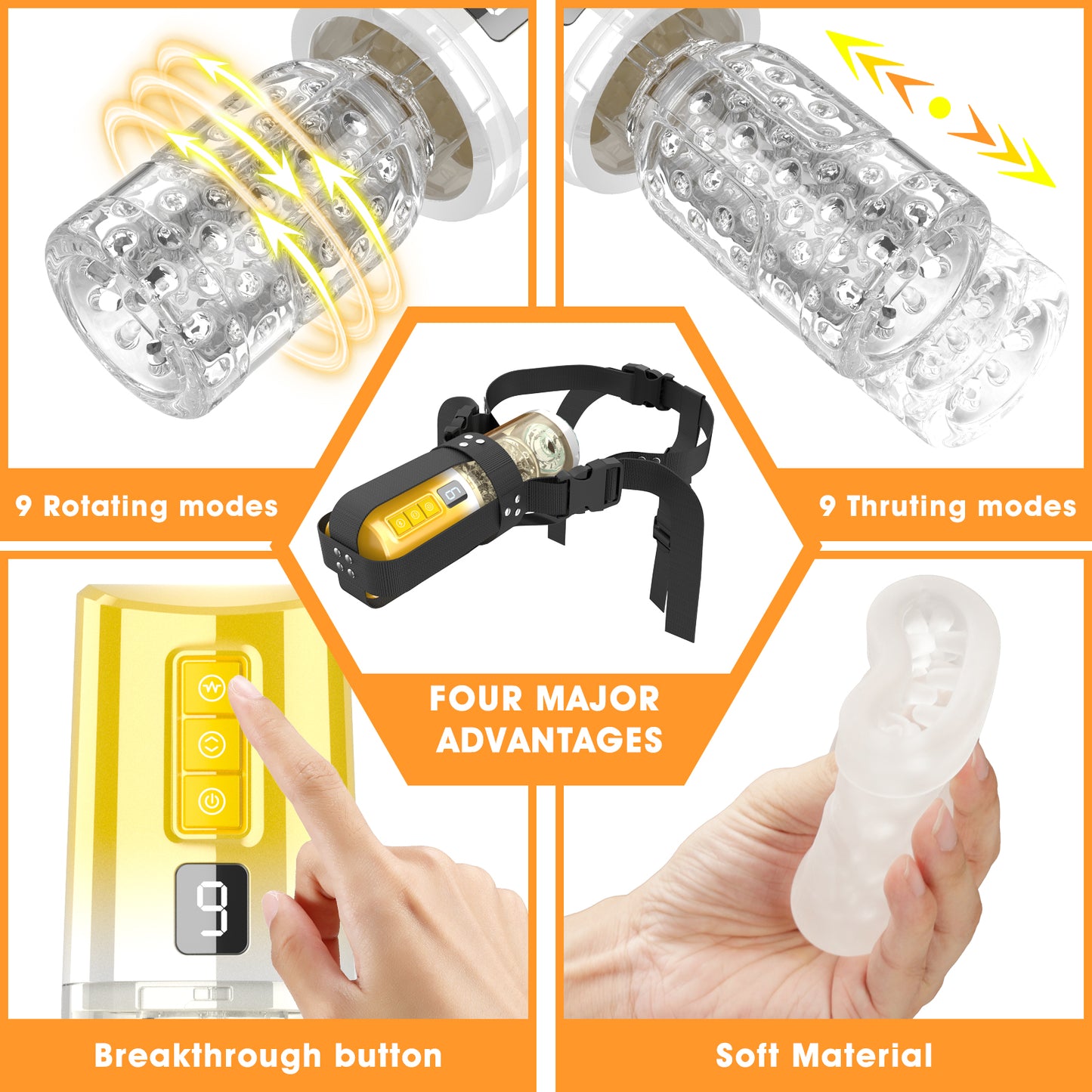 Fully Automatic Smart Masturbator Cup – Hands-Free Penis Massage Vibrators Sextoy