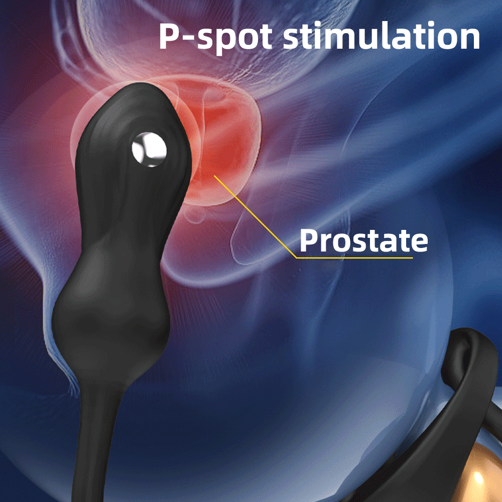 Remote Control Vibrating Cock Ring & Prostate Massager – Electro-Stimulation Male Sex Toys