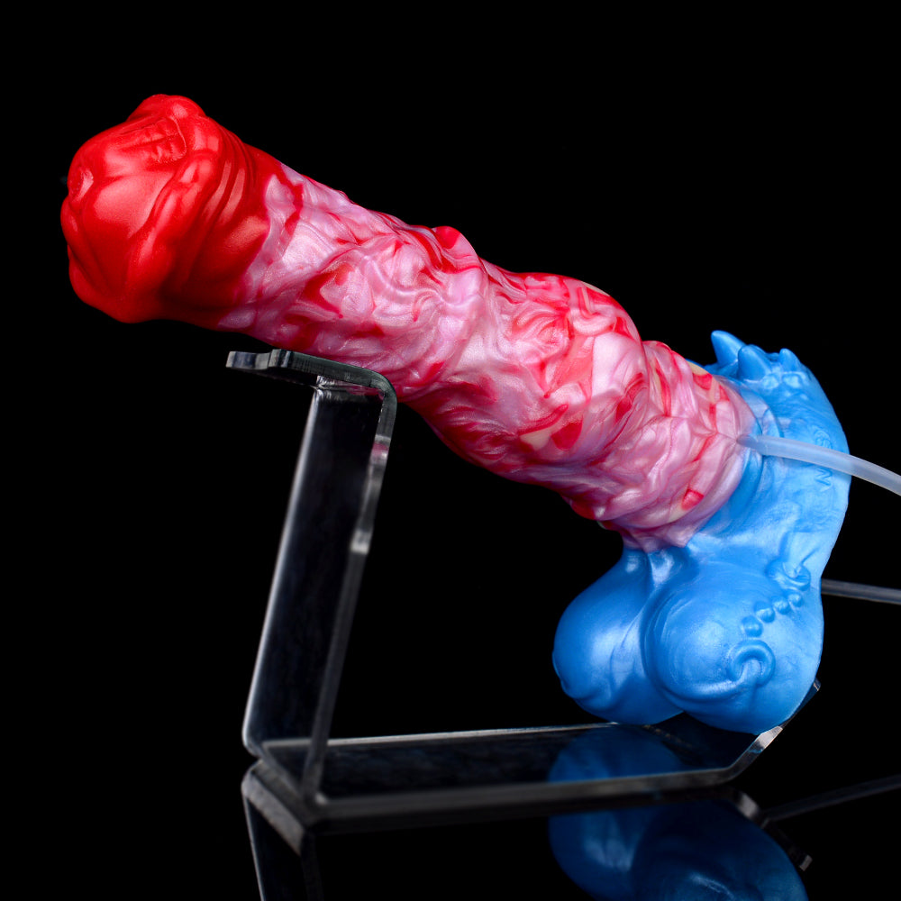 Inflating Squirting Dildo With Giant Testicle Base-Stimulation G-Spot Female Masturbation