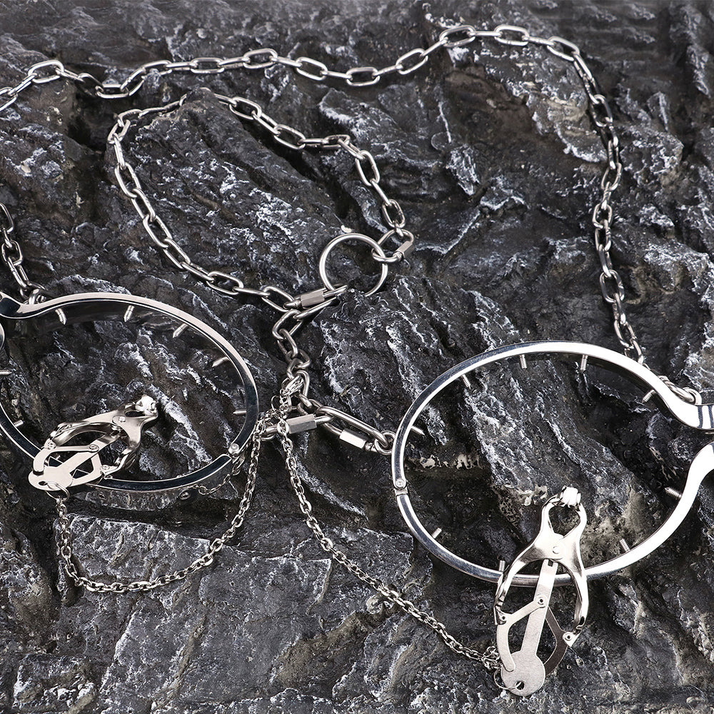 Pinzas para pezones con estimulación en espiral: ataduras extremas de metal, juguetes de bondage femeninos