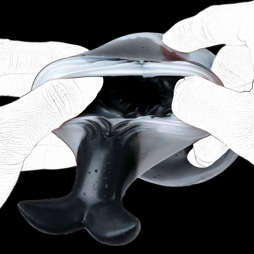 Whale-Shape Penis Massager Pocket Pussy – Liquid Silicone Male Masturbator Cup