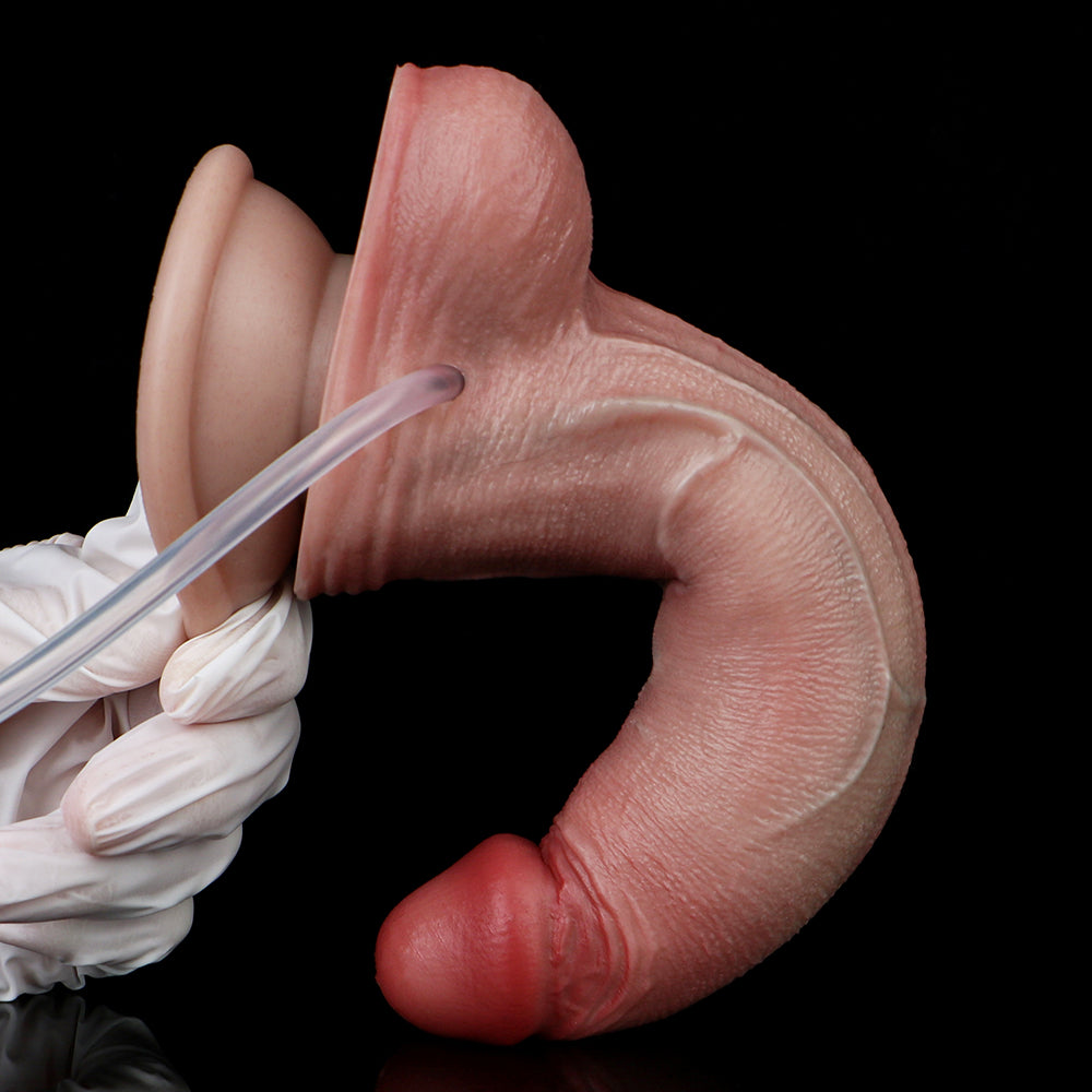 Consolador realista que rocía agua y se infla: multiestimulación y diseño realista para el placer femenino