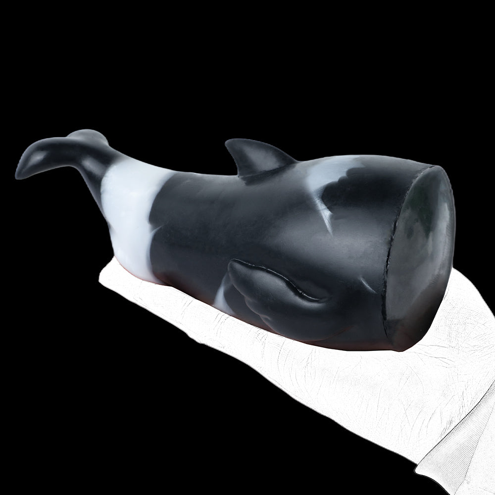 Whale-Shape Penis Massager Pocket Pussy – Liquid Silicone Male Masturbator Cup