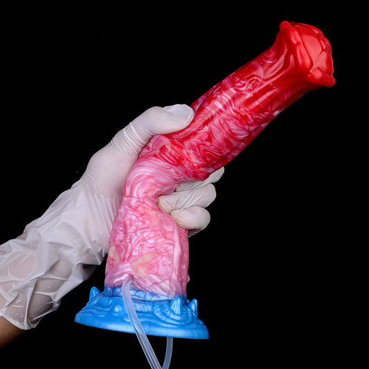 Consolador de silicona realista que rocía agua y se infla: diseño innovador de múltiples capas para las fantasías femeninas