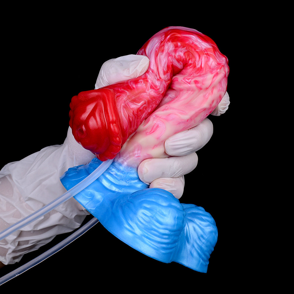 Silicone Fantasy Inflatable Squirting Dildo - Insertable Vaginal Expansion Women Masturbation Sex Toys