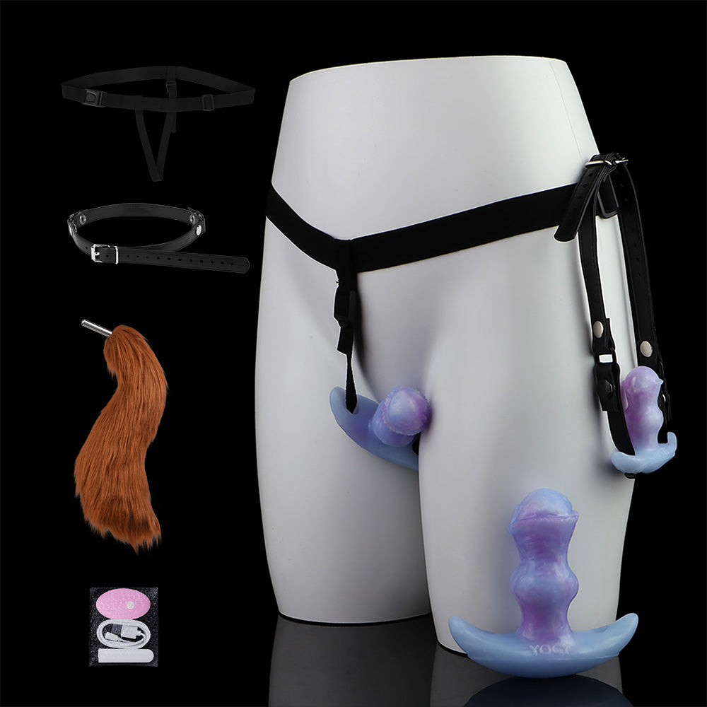 Fox Fantasy Vibrating Anal Dildo Butt Plug –Thrusting Silicone Female Masturbation Sex Toys