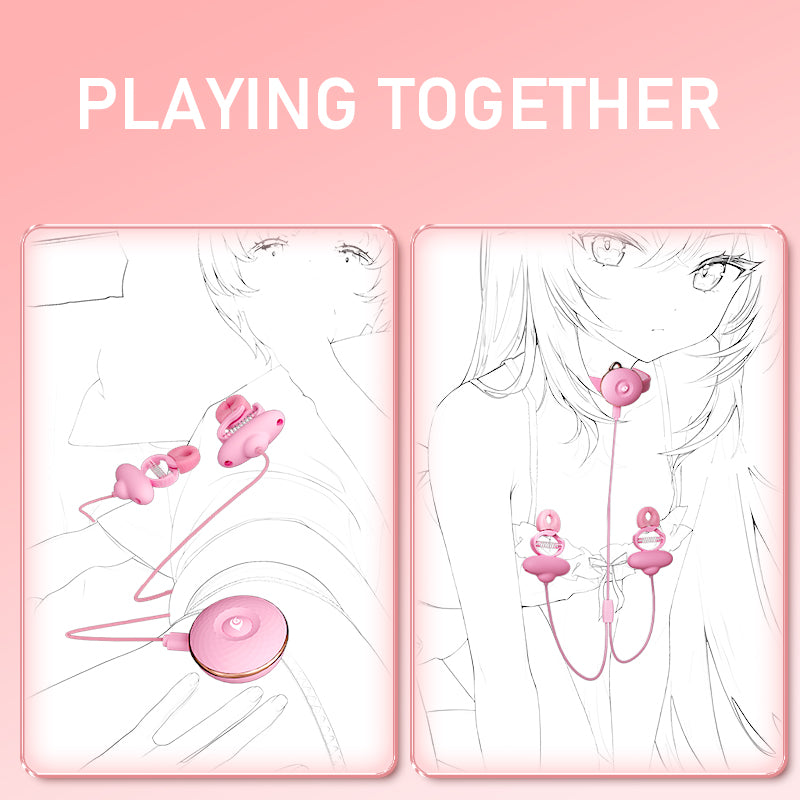 Vibrating Silicone Nipple Clamps – Extreme Restraints Necklace Bondage BDSM Sex Toys