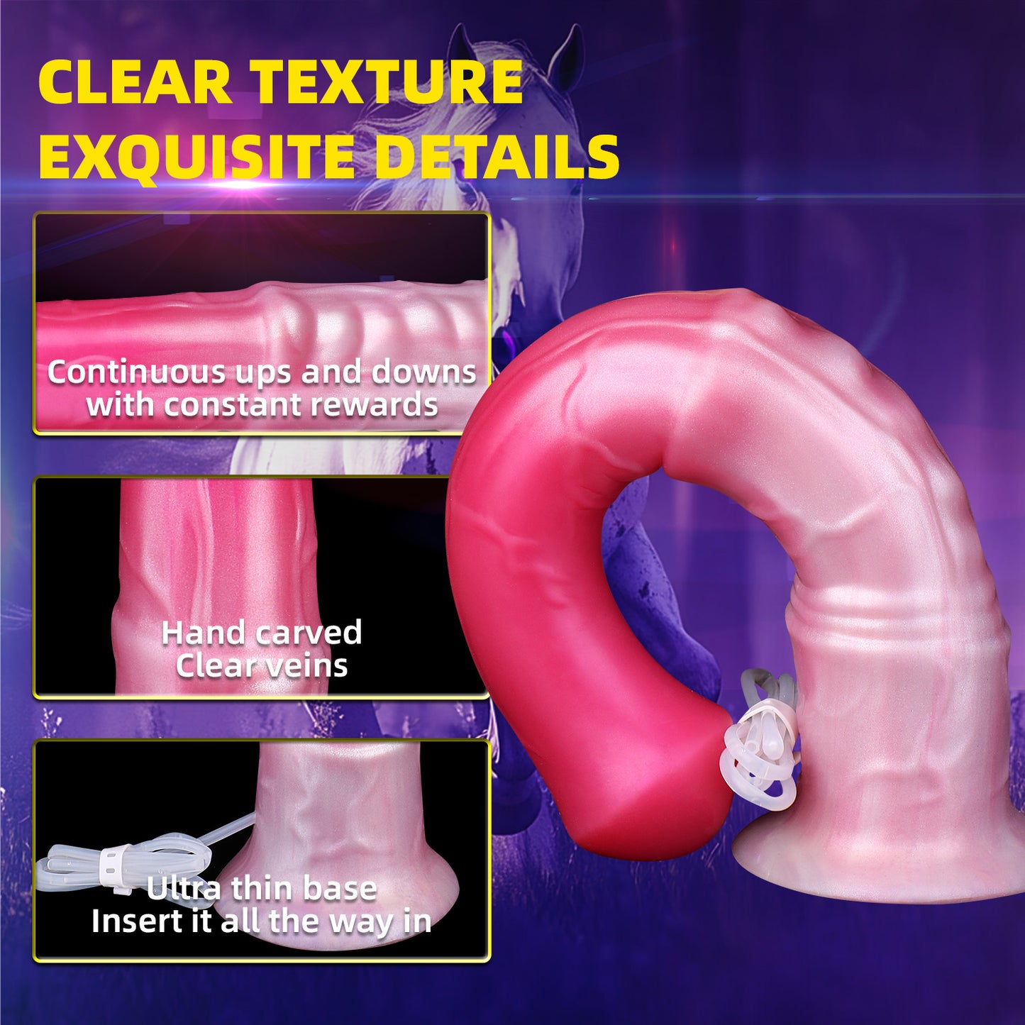 Pink Squirting Fantasy Horse Cock – Simulated Ejaculation for Female Vaginal Masturbation