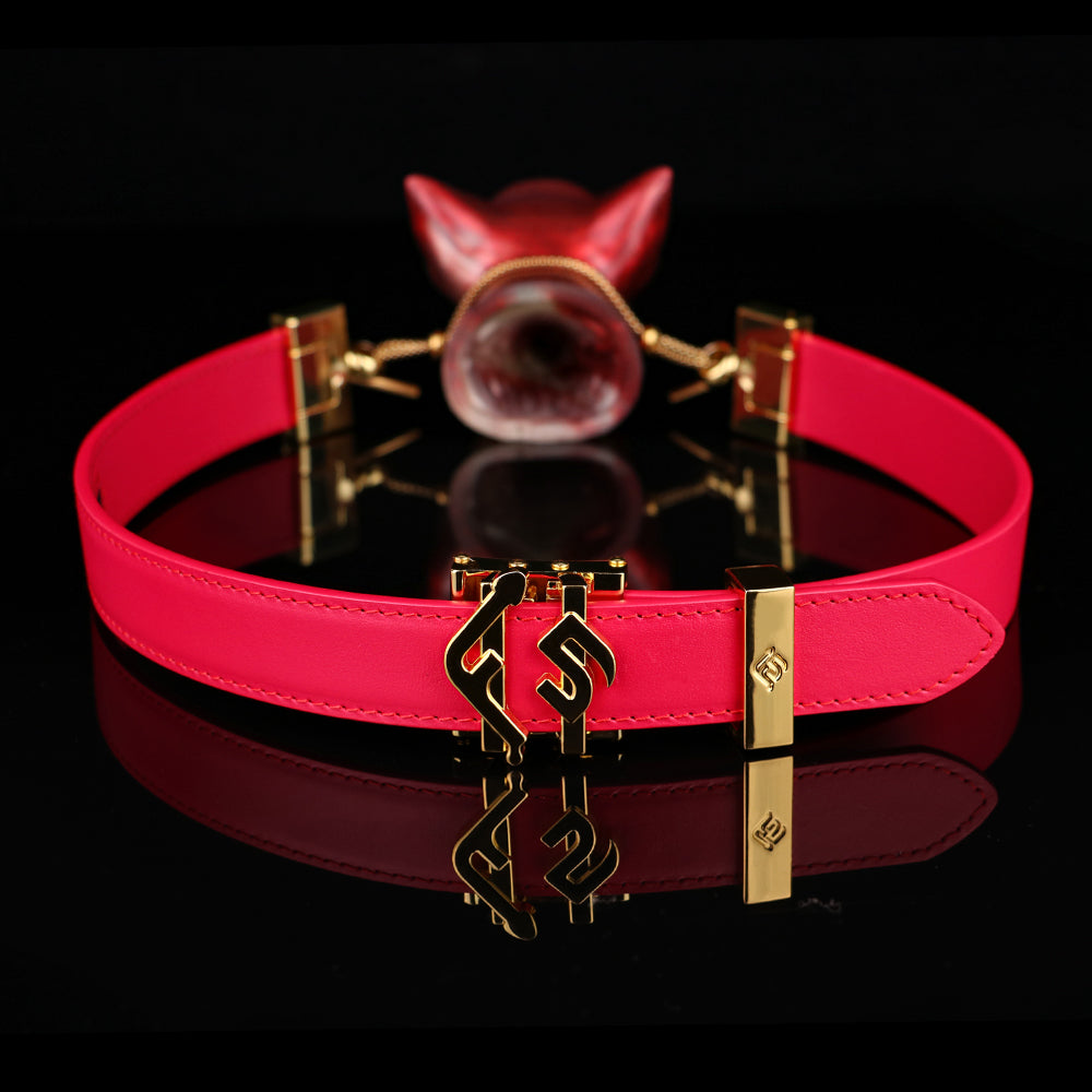 Mordaza de bola bucal Fox Bondage — Silicona roja sangre, ataduras sexuales, juguete sexual BDSM para mujeres