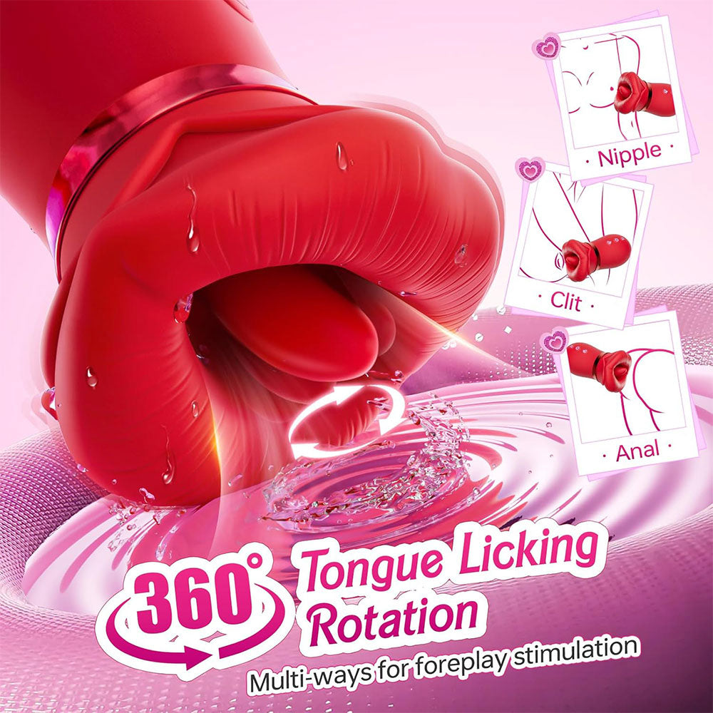 Vibrador de clítoris con succión lingual: juguetes sexuales orales realistas con labios y boca para hombres y mujeres