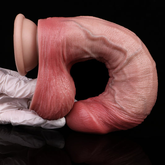 Consolador realista de 18 cm con ventosa: juguete sexual para mujeres con estimulación vaginal y cervical intensa.