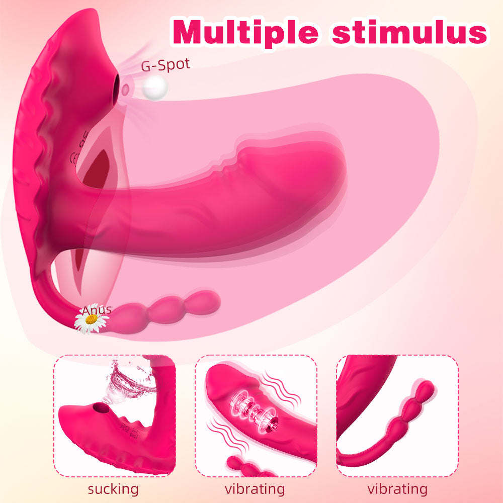 Insertable Vibrating Dildo with Anal Beads — Anchor-Style Sex Toys for Dual Stimulation