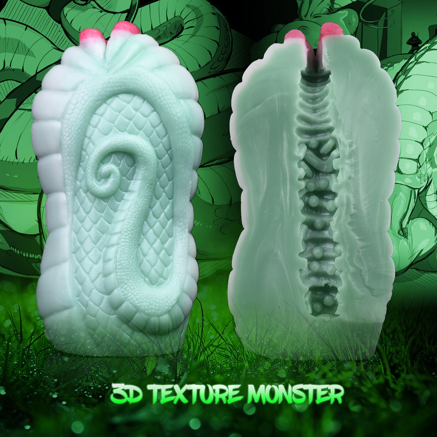 Masajeador de pene con forma de serpiente y vagina de bolsillo: masturbación masculina con forma de masturbador.