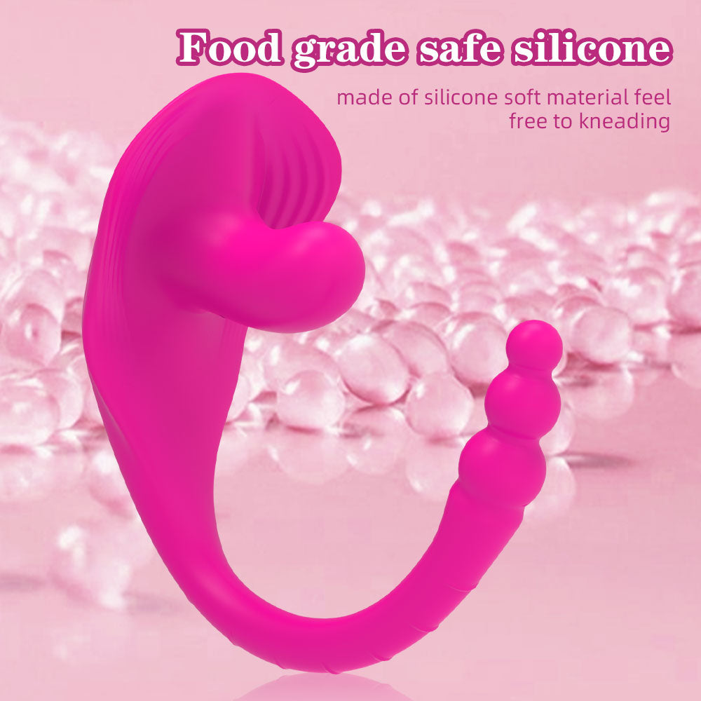 Double Stimulus Vagina Anal Plug Vibrator – Silicone Thrusting Female Masturbation