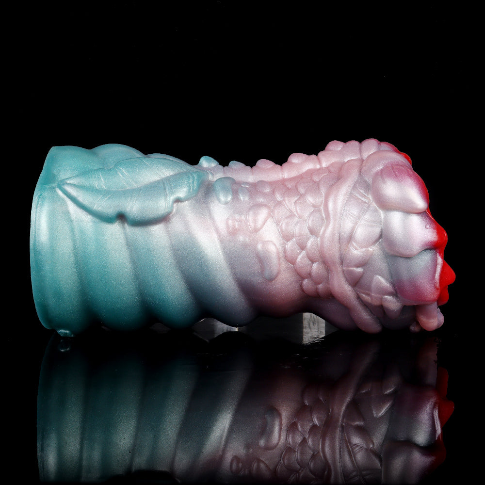 Dark Bamboo Silicone Fantasy Pocket Pussy Blowjob Cup – Male Penis Insertion Massage Toys