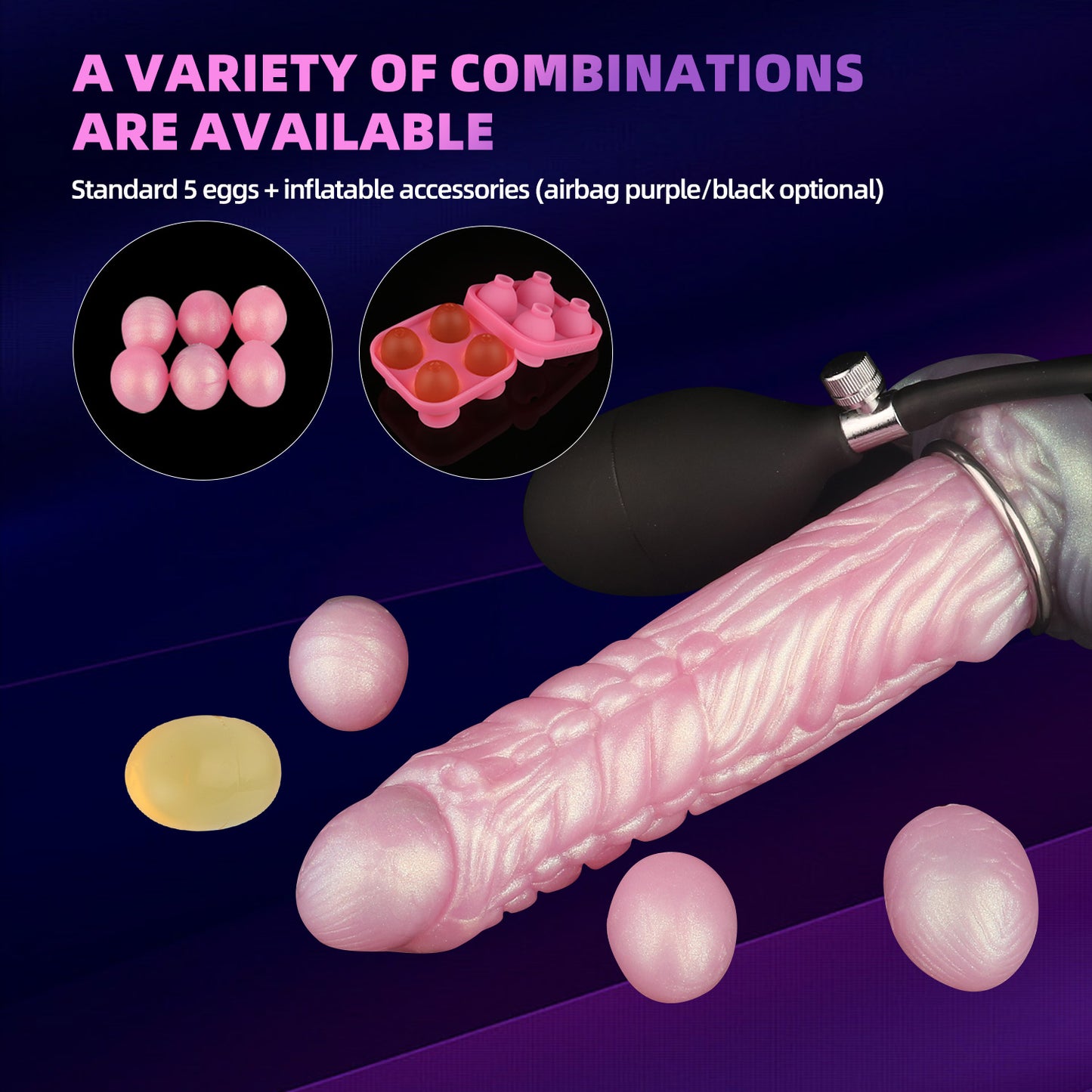Consolador ovipositor de silicona de 20 cm con ventosa anal, juego sexual femenino