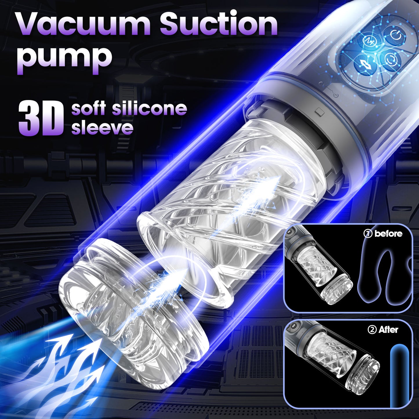 Cup-Shaped Male Masturbator – Multi-Function Adjustable Male Sex Toys