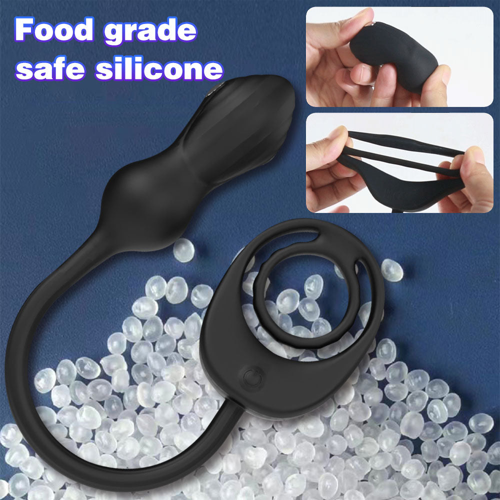 Remote Control Vibrating Cock Ring & Prostate Massager – Electro-Stimulation Male Sex Toys