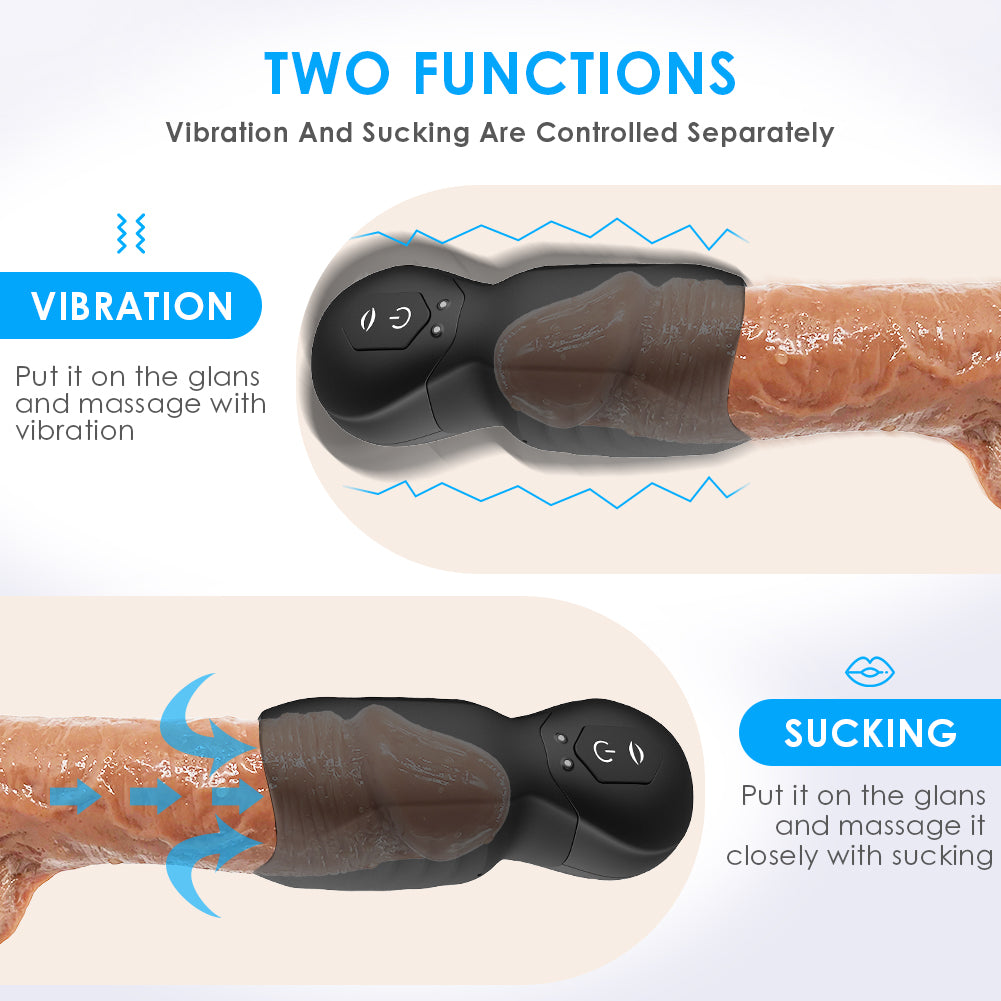 Glans Suction & Vibration Penis Massager Stroker – Dual-Engine Stimulation Male Masturbation Cup